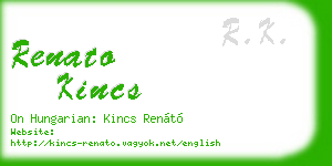renato kincs business card