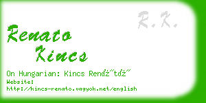 renato kincs business card